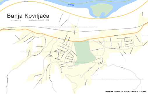 Mapa Banja Koviljača